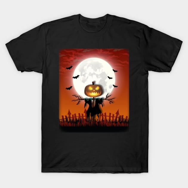 Vintage Halloween Scarecrow T Shirt T-Shirt by LetsBeginDesigns